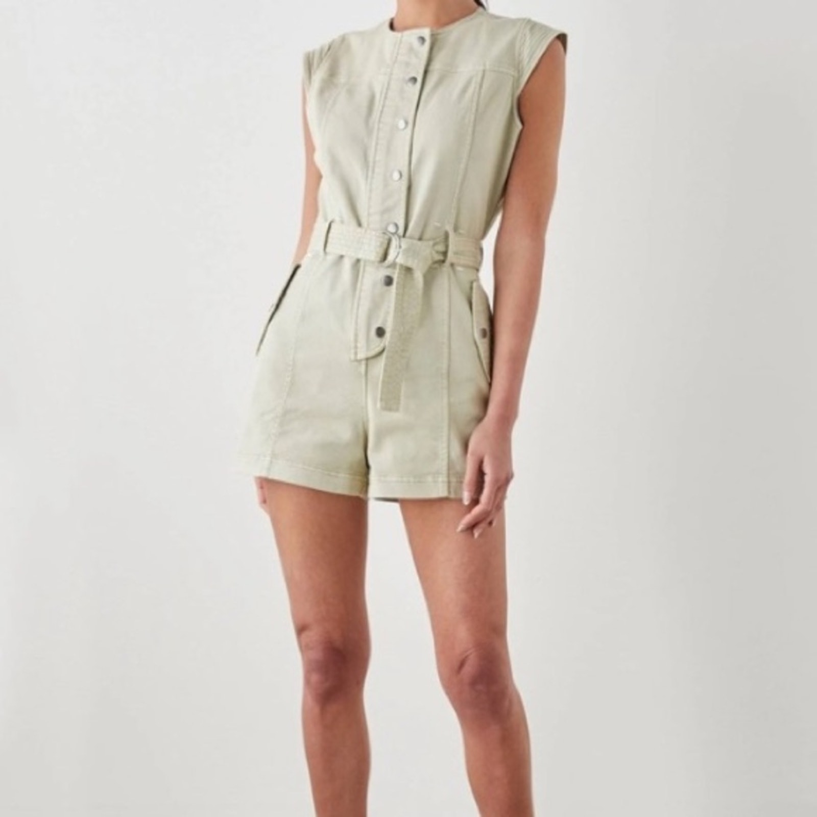 Rails Bessie Sage Dust Denim Romper Size M